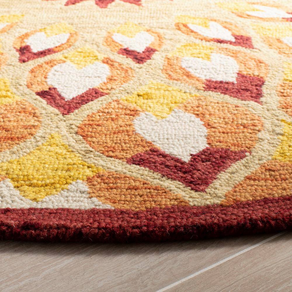 Handmade Multicolor Floral Wool Round Tufted Area Rug