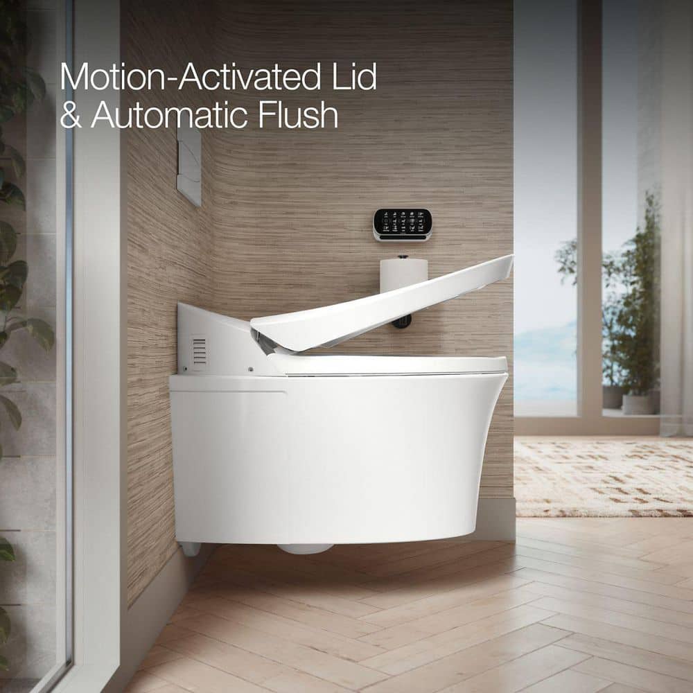 White Wall-Mounted Dual Flush High Efficiency Toilet