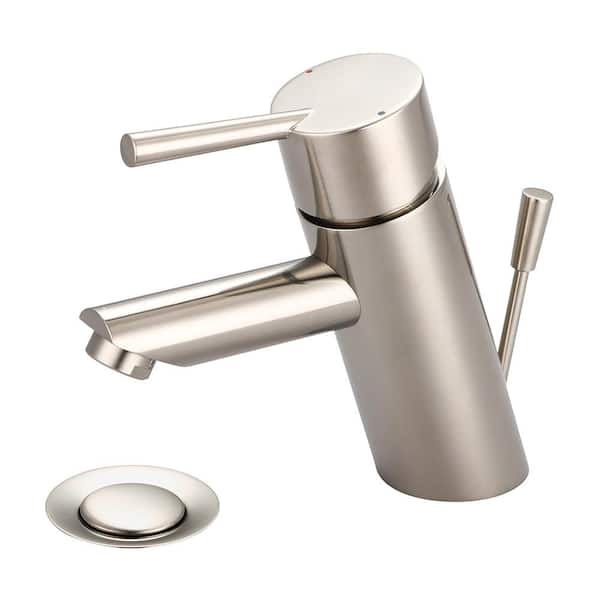 Olympia Faucets i2 Single Hole Single-Handle Bathroom Faucet in Brushed Nickel