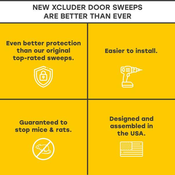 Enhanced Weather Sealing Xcluder 48 Low-Profile Door Sweep Easy to Install; Door Seal Rodent Guard; Rodent Proof Dark Bronze 2-Pack – Seals Out Rodents & Pests Enhanced Weather Sealing Xcluder 48 Low-Profile Door Sweep Easy to Install; Door Seal Rodent Guard; Rodent Proof Dark Bronze 2-Pack – Seals Out Rodents & Pests