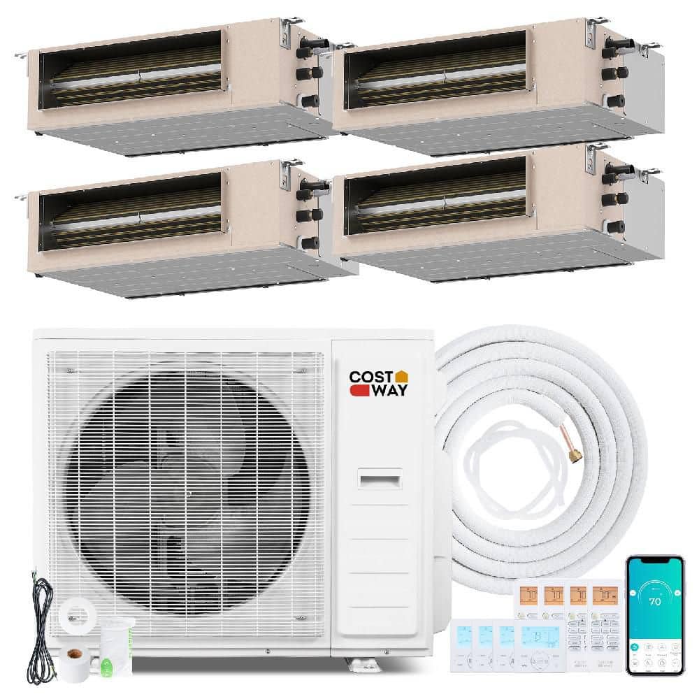 X-Pro 35000 BTU 4 Zone 9K + 9K + 12K + 12K Concealed Ducted Mini Split AC, 22.5 SEER2 & WiFi Enabled price history on PriceWatchPro