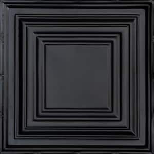 Williamsburg Satin Black 2 ft. x 2 ft. Decorative Tin Style Lay-in Ceiling Tile (48 sq. ft./case)