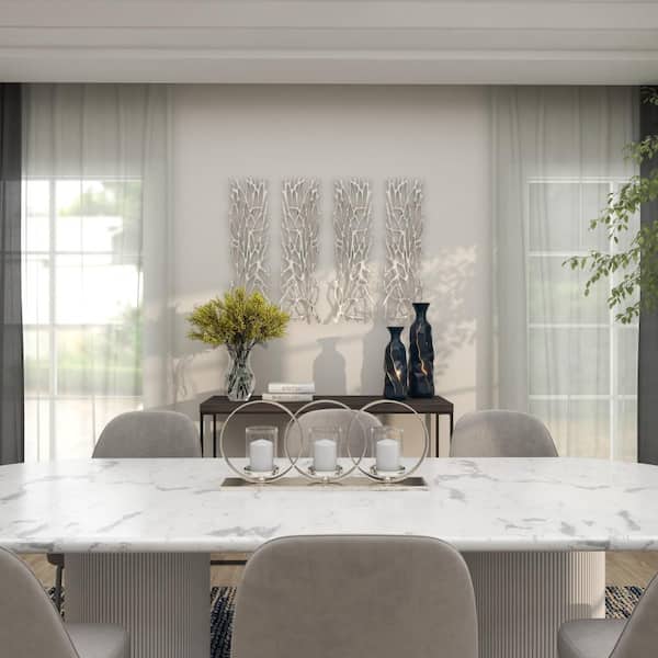 Aluminum Silver Inspired Coral Wall Decor (Set of 2)