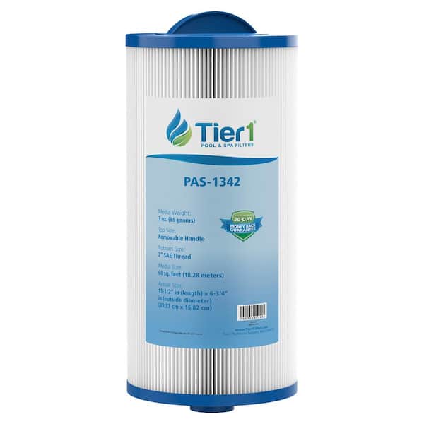 Tier1 PAS-1342 6.63 in. Dia. Spa Filter Cartridge for Jacuzzi's fits J300 6541-383, Pleatco PJW60TL-OT-F2S, Filbur FC-2715