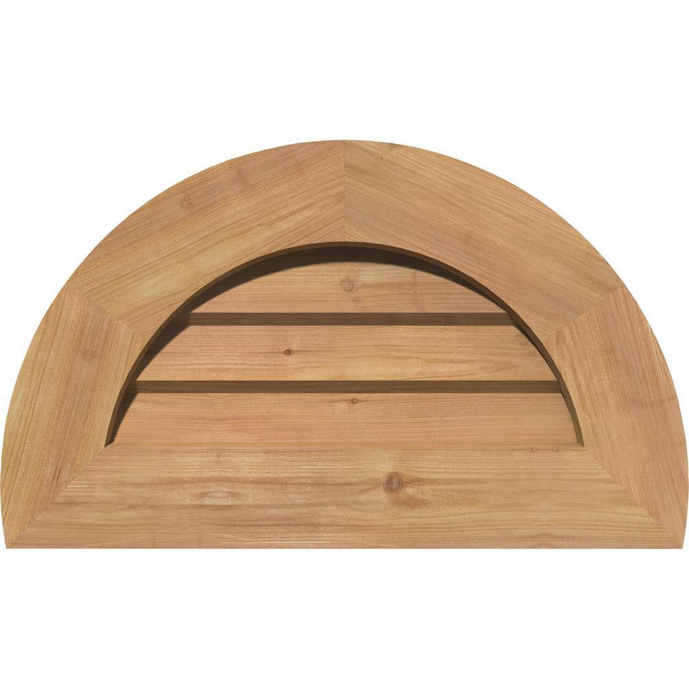 21 in. x 13 in. Half Round Unfinished Smooth Western Red Cedar Wood Paintable Gable Louver Vent price history on PriceWatchPro