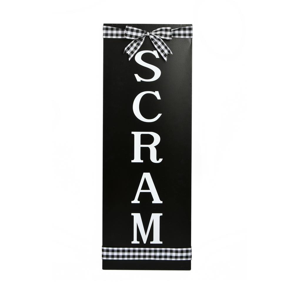 National Tree Company 30 in. Halloween Scram Metal Porch Sign  RAH-SM2121215-1 - The Home Depot