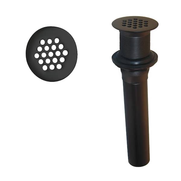 Westbrass Grid Strainer Lavatory Bathroom Sink Drain Assembly without Overflow Holes - Exposed, Matte Black