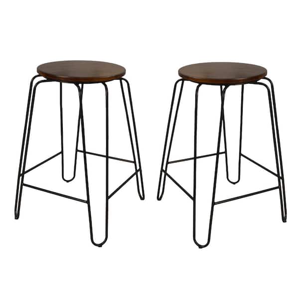 Ethan 24 in. Elm Stacking Stool (Set of 2)