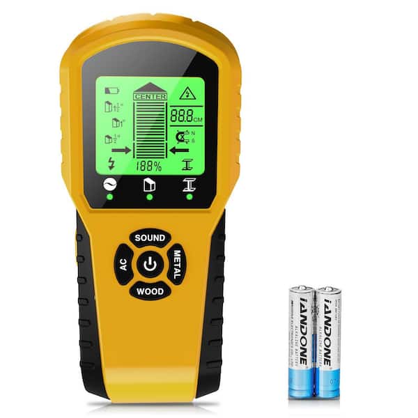 6-in-1 Digital Stud Finder Wall Scanner for Wood Metal AC Wire Detection with Deep Scan Ochre Yellow