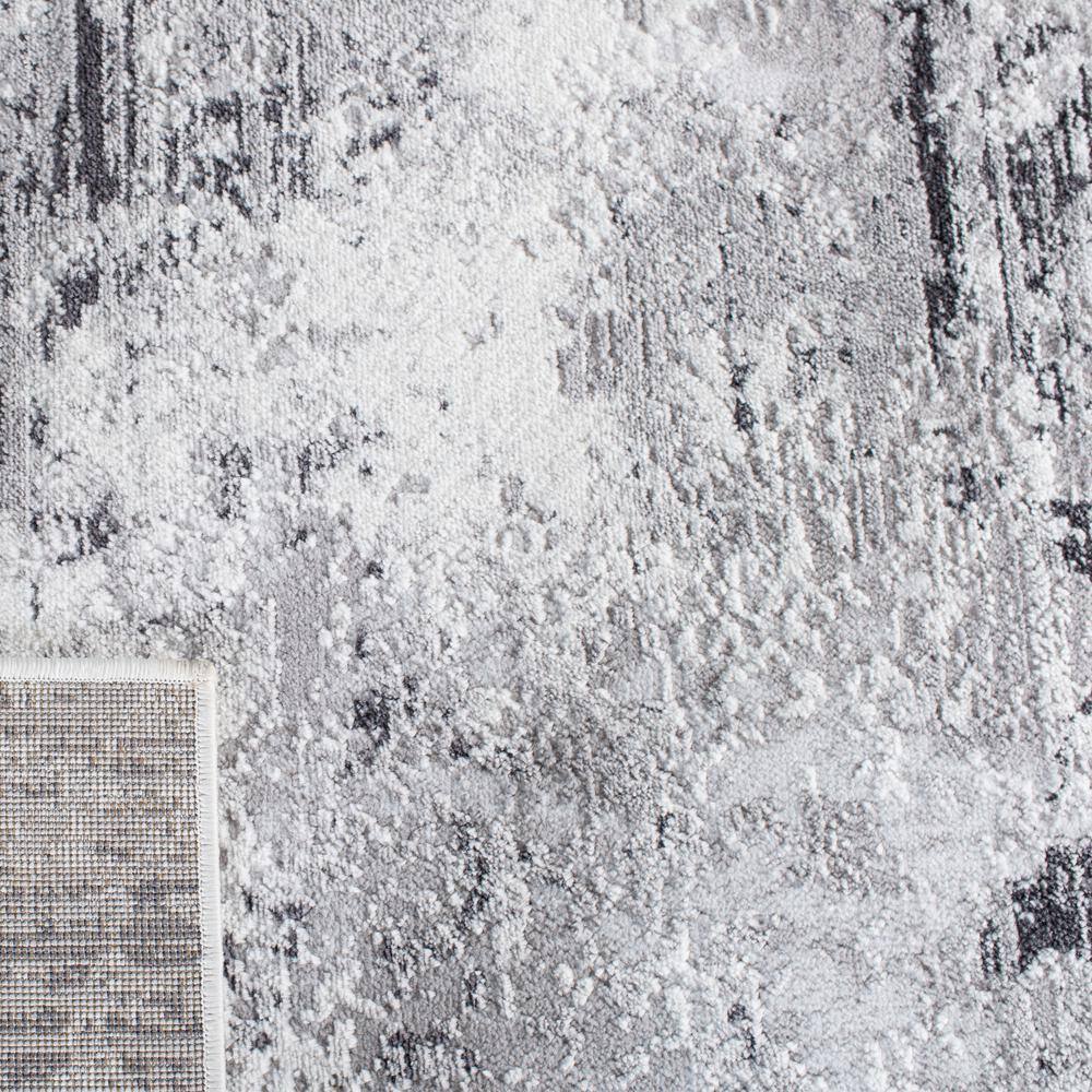 Amelia 5'3" Square Gray Abstract Stain-Resistant Rug