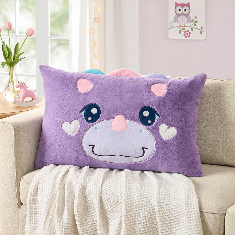 VCNY Home Purple Dinosaur Decorative Body Pillow, 20 in. x 30 DN4