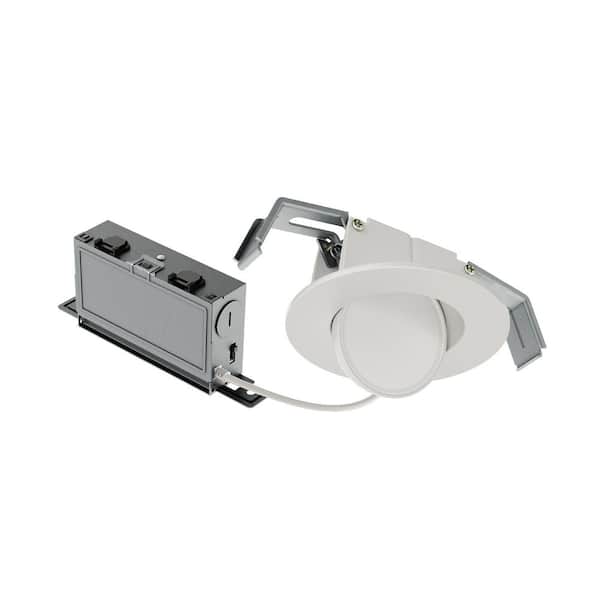 HLA 3 in. Canless LED Recessed Lighting With Super Adjustable Gimbal, CCT Select, Dimming, 600 Lumens-Round