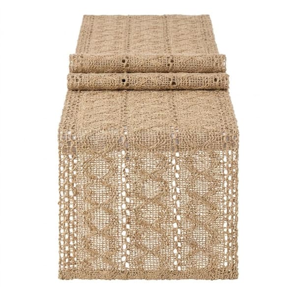 12 in. W x 36 in. L Brown Solid Color Cotton Blend Table Runner for Table Decor 1 Pack