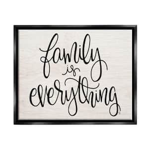 Family Is Everything Quote Farm Sign by Fearfully Made Creations Floater Frame Country Wall Art Print 21 in. x 17 in.