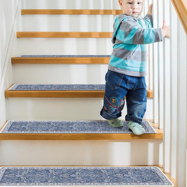 8 in. x 30 in. Crystal Velvet Non-Slip Stair Tread Cover (Set of
