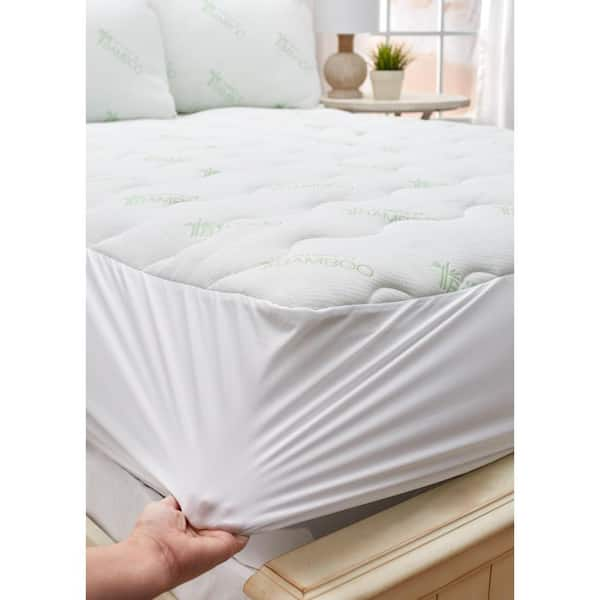 Reviews For Essence Of Bamboo Luxurious Knit Cover Full Mattress Pad Ds8500bam 1f The Home Depot