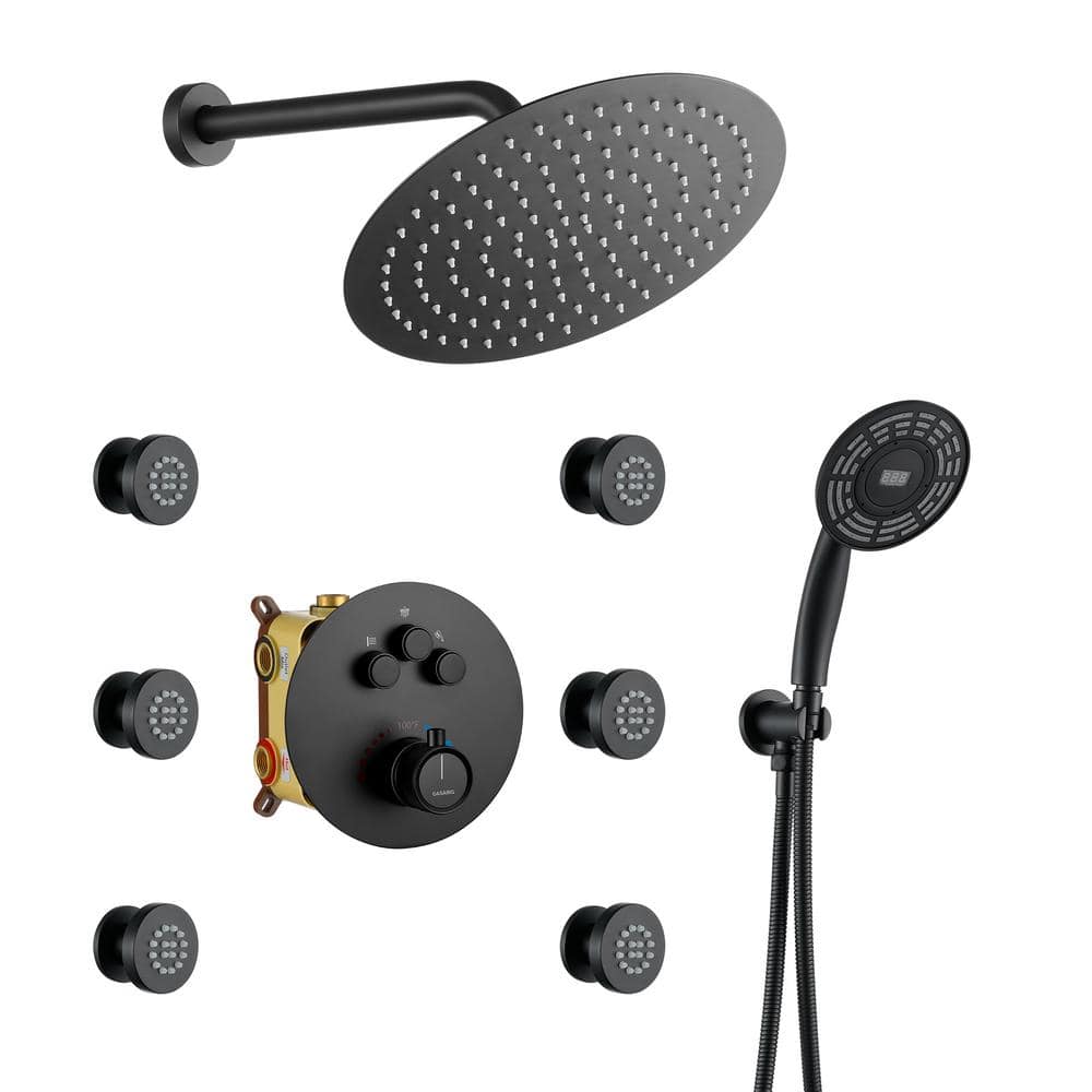 1-Spray Patterns with 1.8 GPM 12 in. Wall Mount Fixed and handheld