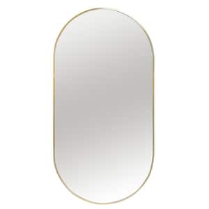 34 in. x 20 in. x 1 in. Classic Oval Aluminum Framed Vanity Mirror