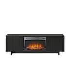 Ameriwood Home Julia 60 in. Electric Fireplace TV Stand in Black Oak ...