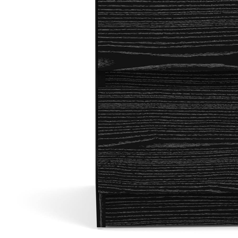 Black Woodgrain Vertical 5-Drawer Chest with Extra Deep Drawer