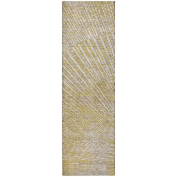 Dream Shag Premium Machine Washable Abstract ADS542 Wheat 2 ft. x 7 ft. Runner Rug