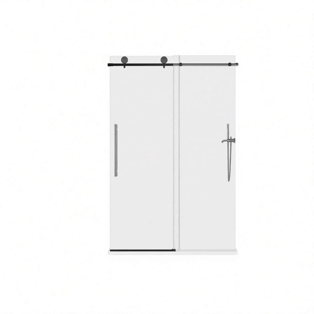 50 in.-54 in. W x 75 in. H Frameless Sliding Shower Door in Matte Black with Clear Tempered Glass with Easy Clean price history on PriceWatchPro