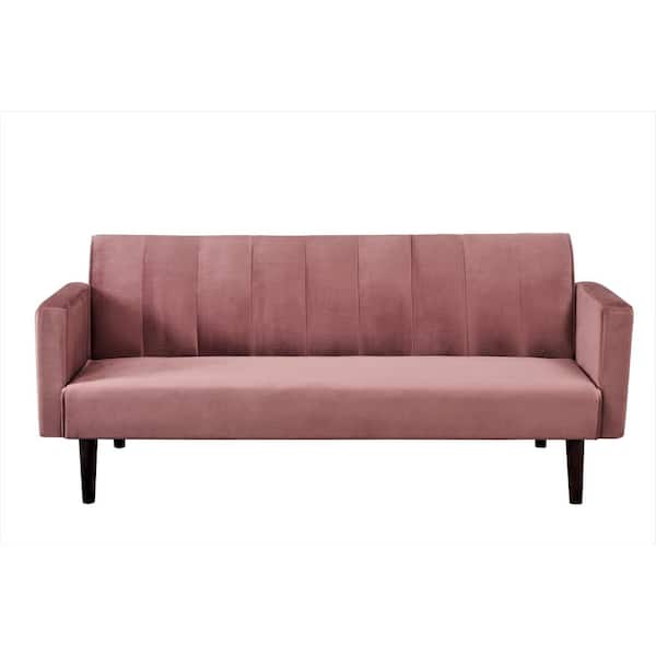 US Pride Furniture Graham 72 inch. Rose Striped Velvet Sofa Bed Sleeper