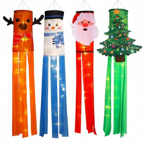 4 Pieces Winter Outdoor Wind Sock