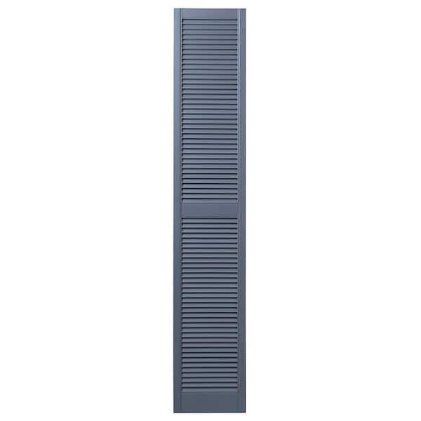 Ply Gem 15 in. x 71 in. Open Louvered Polypropylene Shutters Pair in Blue