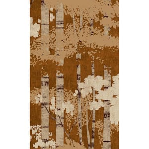 Terracotta Forest Look Metallic Tropical Printed Non-Woven Paper Non Pasted Textured Wallpaper 57 sq. ft.