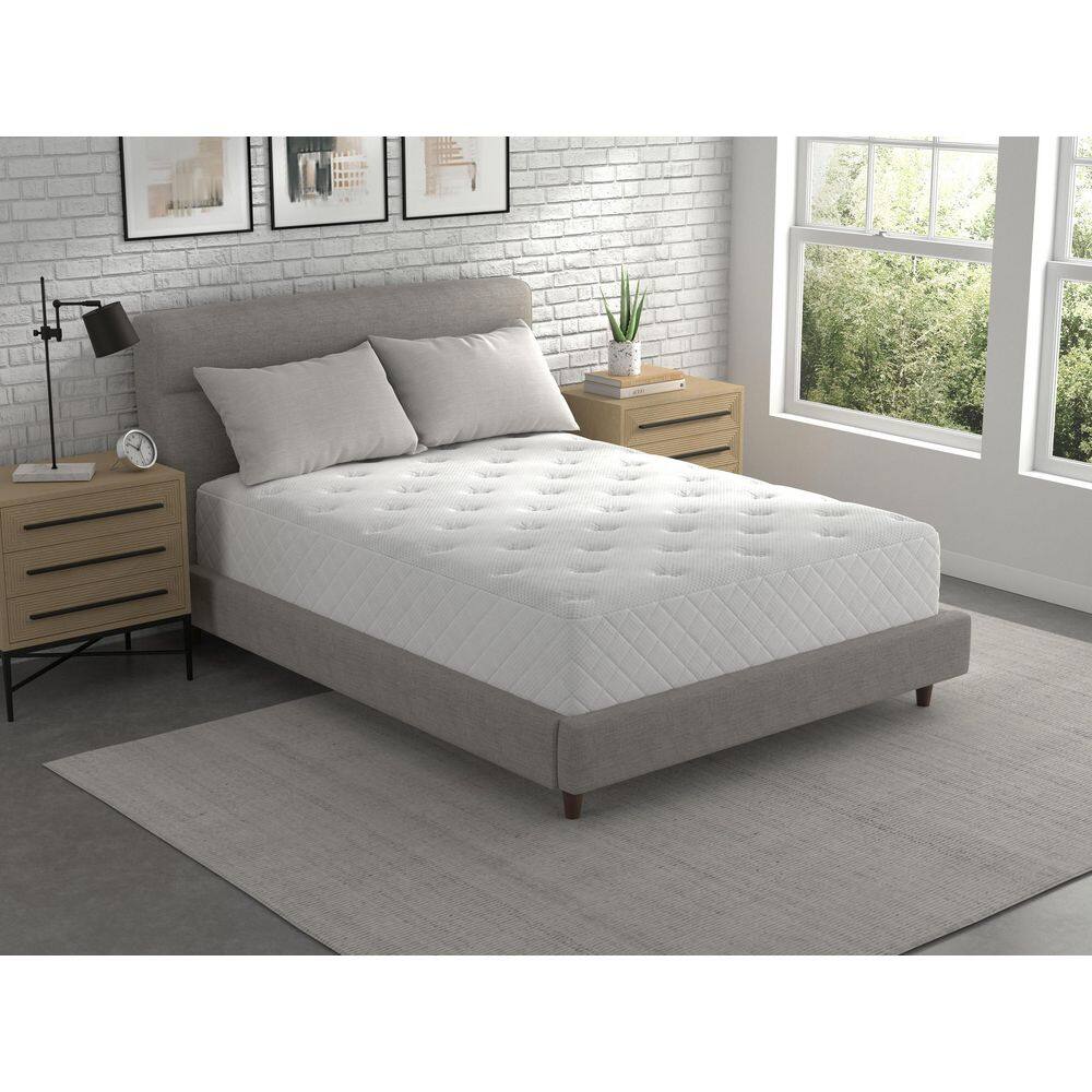 Queen White Gel Memory Foam Innerspring Adjustable Bed