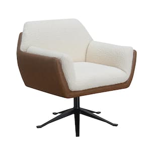 Sterling Brown 2-Toned Swivel Accent Chair with Auto-Return Base
