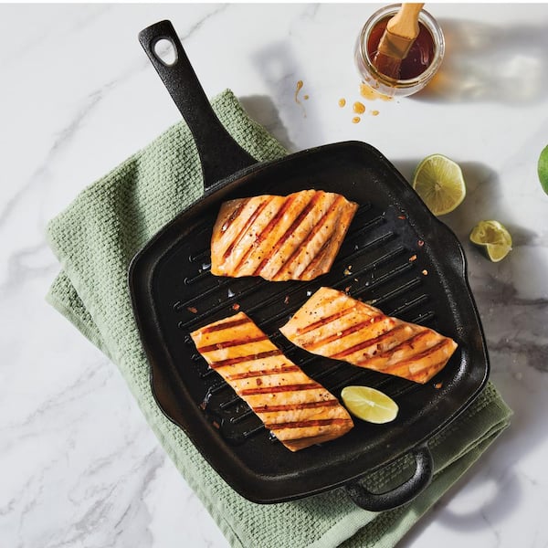 Calphalon Griddle Ribbed Frying Pan Nonstick 12 Square Hard-Anodized Grill  USED