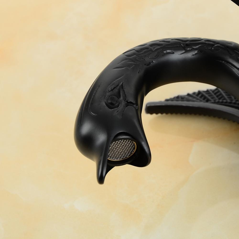 Matte Black Swan Shape Single Handle Vessel Sink Faucet