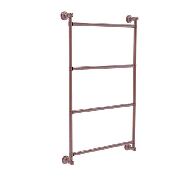 Allied Brass Carolina 36 in. 4-Tier Ladder Towel Rack Bar in Antique Copper