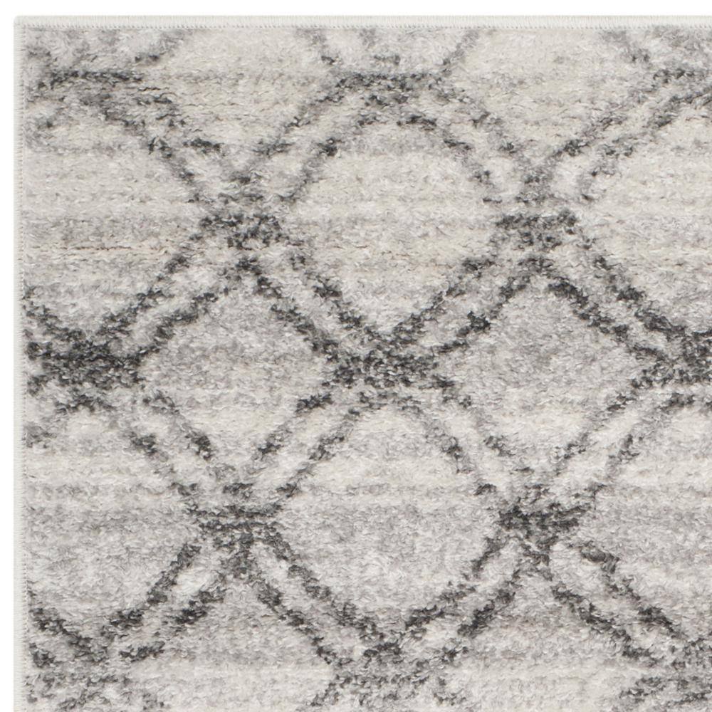 Gray Rectangular Stain-Resistant Synthetic Area Rug