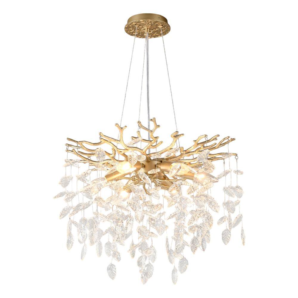 18.1 in. 6-Light Gold Vintage Elegant Branch Crystal Chandelier for Living Room, Dining Room, Kitchen Island price history on PriceWatchPro