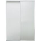 47 in. x 80 1/2 in. Aspen White Gloss Painted Steel Frame Prefinished White Hardboard Interior Sliding Door