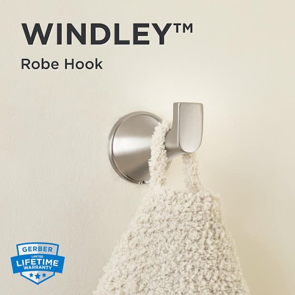 Windley J-Hook Robe Hook in Brushed Nickel