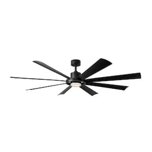 Aura 60 in. Smart Indoor/Outdoor Matte Black Windmill Ceiling Fan Plus Selectable CCT Integrated LED Plus Remote