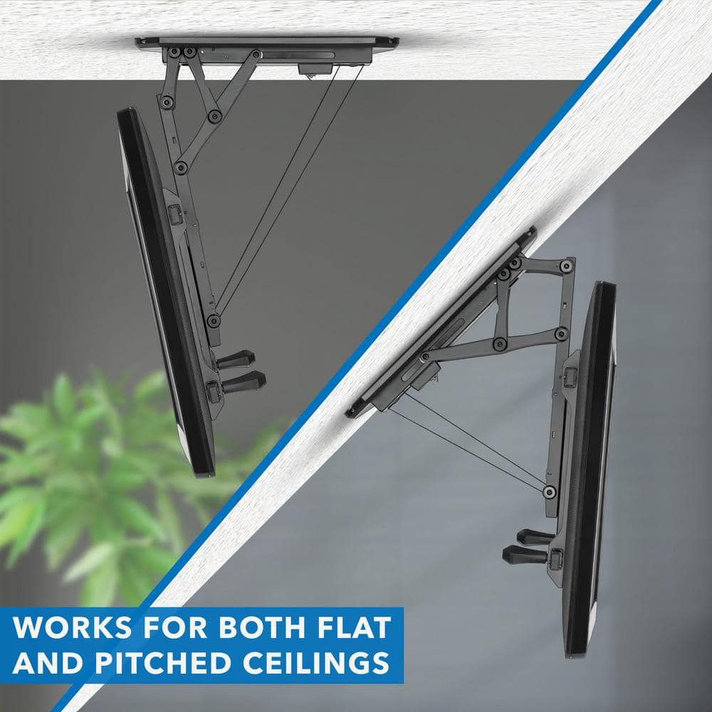 Motorized Black Steel Ceiling TV Mount for 32-70 Inch Screens