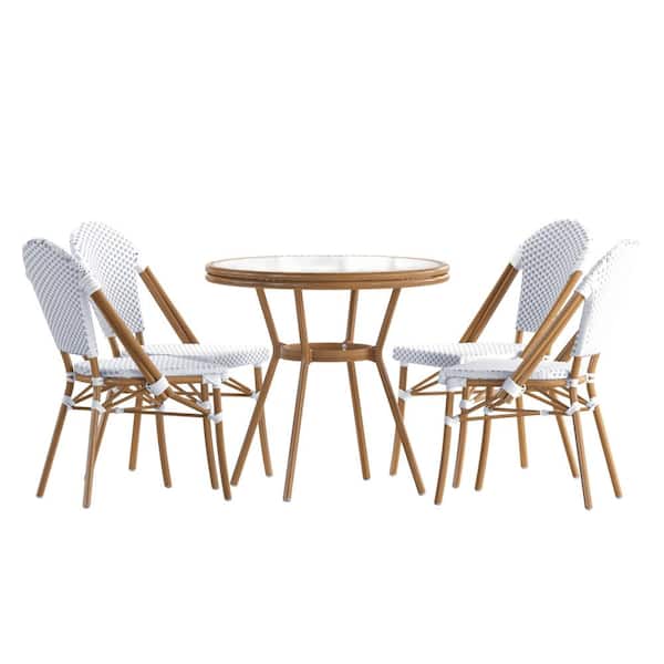 Unbranded Brown 5-Piece Aluminum Outdoor Dining Set