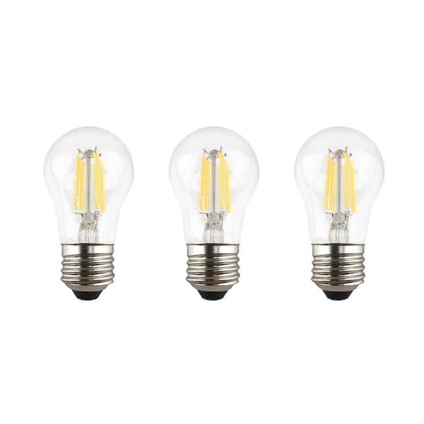 EcoSmart 60-Watt Equivalent A15 Dimmable Clear Glass Filament LED Vintage Edison Light Bulb Bright White (3-Pack)