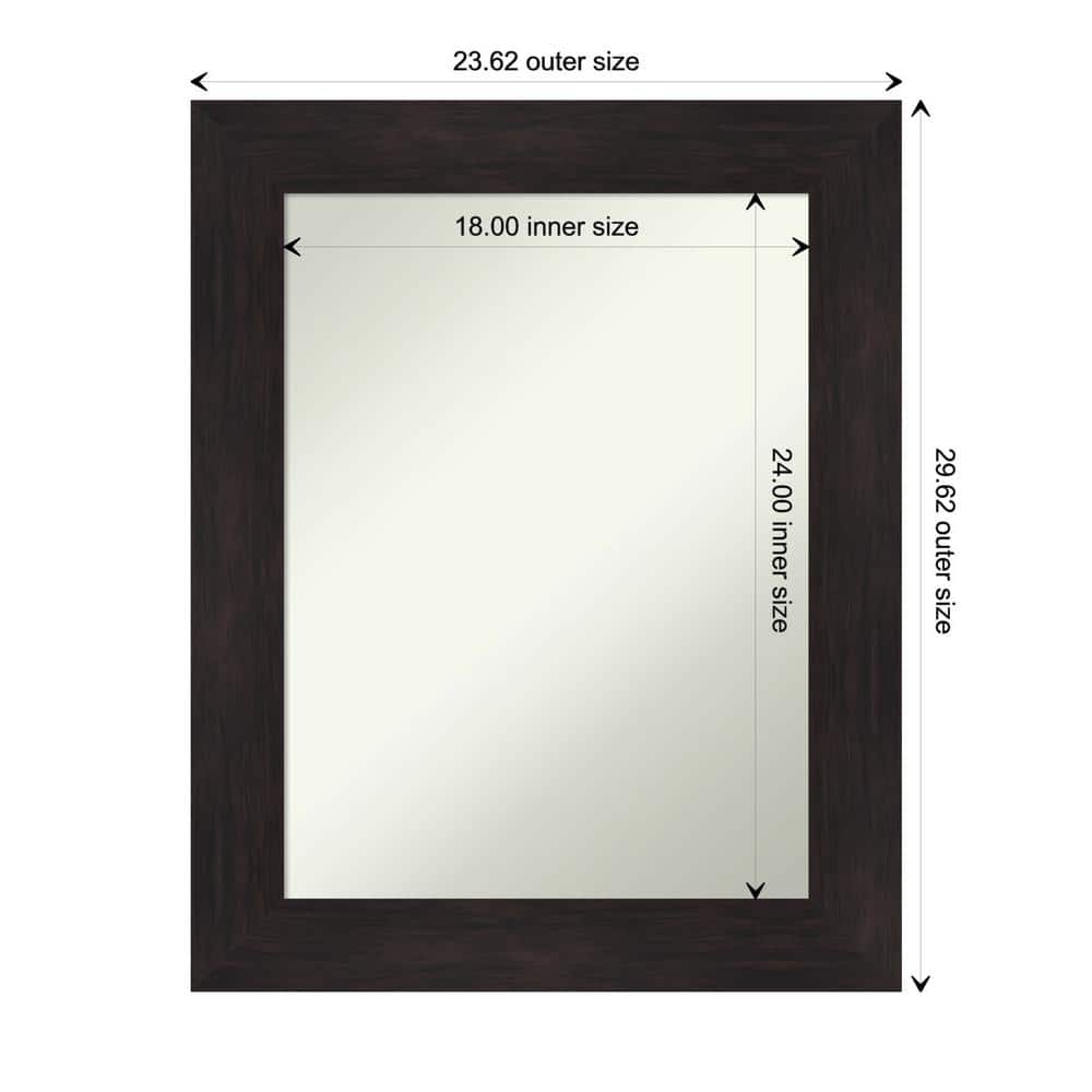 Espresso Brown Rectangular Wall Mount Vanity Mirror