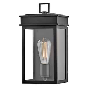 Cole 1-Light Black Outdoor Hardwired Wall Lantern Sconce