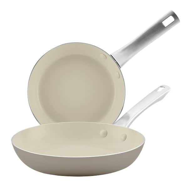 Vibrance Ceramic 2 Piece Silver Aluminum Nonstick Skillets