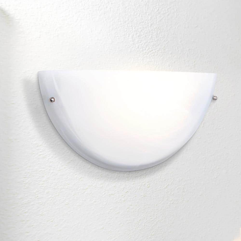 Ivory Cloud Shade 10" White Half-Moon Wall Sconce