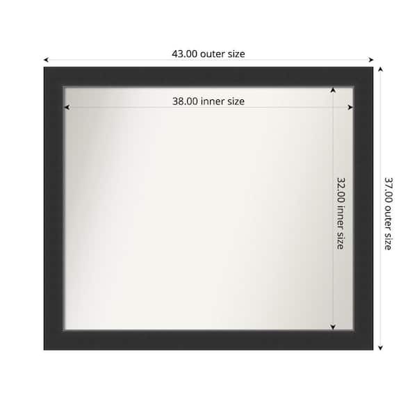 Amanti Art Corvino Black 43 in. x 37 in. Custom Non-Beveled Wood Framed Bathroom Vanity Wall Mirror