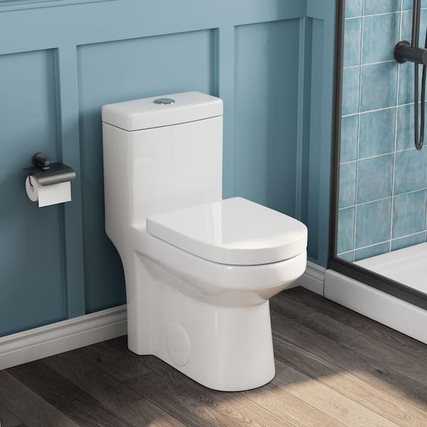 Hanikes One-Piece 1.1/1.6 GPF Dual Flush Round Toilet in White Hanikes One-Piece 1.1/1.6 GPF Dual Flush Round Toilet in White