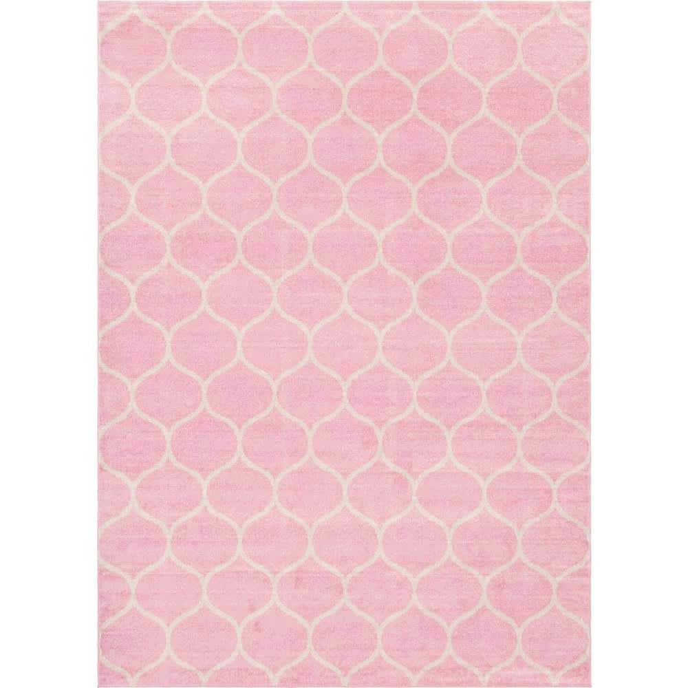 Unique Loom Trellis Frieze Rounded Pink 9' 0 x 12' 0 Area Rug 3140872 ...